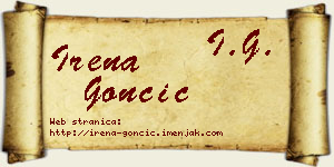 Irena Goncić vizit kartica